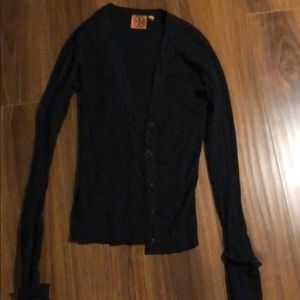 ☀️Tory Burch cardigan, black ribbed